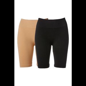 Rhonda Shear 2-Pack Smoothing Longline Short Black/Beige -